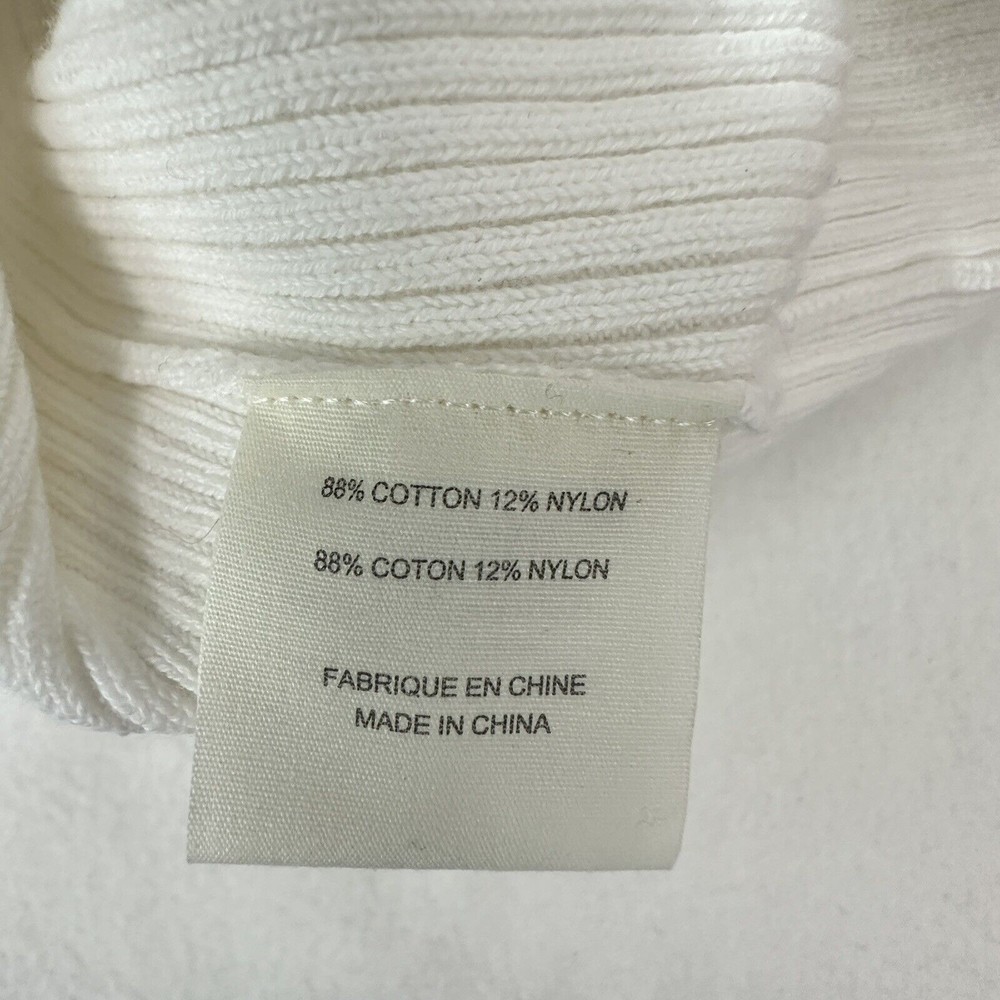 NWT Musier Paris Women's Pearls Ribbed Cropped Top Shirt Size 42 White - Picture 15 of 15